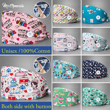 High Quality Pet Doctor Hat Cartoon Print Surgical Medical Caps Dentist Hat Nurse Accessories Wholesale Prices Scrubs Women Cap 2024 - buy cheap