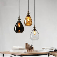 Luminária pendente de vidro em 3 cores, design criativo, moderno, led, e27, para quarto, restaurante, sala de estar, cozinha, café, hotel 2024 - compre barato