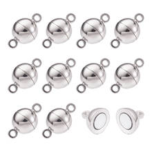 Wholesale Round Brass Magnetic Clasp Metal Jewelry Findings for Jewelry Making DIY Bracelet Necklace Connectors 14x8mm 200Sets 2024 - buy cheap