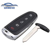 QWMEND 5 Buttons Car Remote Key Shell for Ford Edge Escape Expedition C-max Taurus Flex Focus Car Key Fob Case M3N5WY8609 2024 - buy cheap