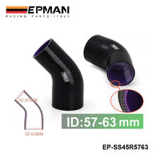 EPMAN -2.25"-2.5" 57mm-63mm 4-Ply Silicone 45 Degree Elbow Reducer Hose BLACK For BMW MINI COOPER S JCW W11 R52 R53 EP-SS45R5763 2024 - buy cheap