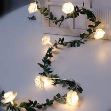 Рождественские цветок розы для декорирования гирлянды, светодиодные гирлянды, рождественские украшения для дома, рождественские гирлянды для улицы, новый год 2024 - купить недорого