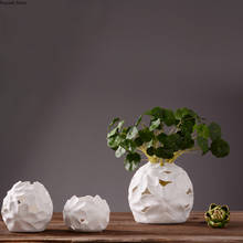 Белая керамическая ваза, мини-Цветочная композиция, аксессуары для сухих цветов, креативная Настольная Ваза, для гостиной, Современное украшение для дома 2024 - купить недорого