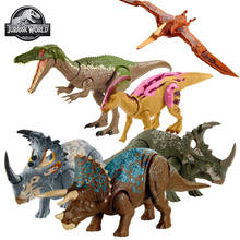 Фигурка динозавра мир Юрского периода, оригинальная подвижная модель, экшн-фигурка, Triceratops Pteranodon 2024 - купить недорого