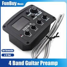 12 Set 4 band Acoustic Guitar Pickup HEQ-4 Guitar Piezo Pickup Preamp with Tuner Equalizer Folk Guitarra Parts 2024 - buy cheap