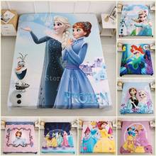 Disney 3D Cartoon Fitted or Flat Bedsheet Frozen Elsa Anna Princess Sofia Bedding Accessories for Baby Boys Girls Children Gifts 2024 - buy cheap