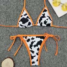 Bikini con estampado de vaca para mujer, traje de baño Sexy con Tanga, triangular, 2020 2024 - compra barato