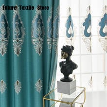 Screen Living Room Curtain Cloth Wholesale Luxury European-Style Huancai Ni Velvet Embroidered Blackout Curtain Finished Product 2024 - buy cheap