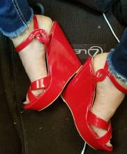 LOSLANDIFEN Open Toe Ankle Strap Platform Wedge Women Sandals 14cm Super High Heels Gladiator Ladies Shoes Buckle Summer 2024 - buy cheap