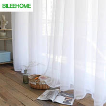 DZQ-cortinas transparentes de gasa de Organza para sala de estar, tratamiento de ventana decorativo, color blanco sólido, para dormitorio 2024 - compra barato
