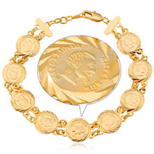Collare-pulsera de monedas de Francia para mujer, joyería de Color dorado/plateado, pulsera de eslabones y brazaletes, H613 2024 - compra barato