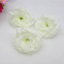 Cabezas de rosas artificiales para decoración de fiesta en casa, accesorios para álbum de recortes, corona artesanal de flores falsas, color blanco crema, 8cm, 1 unidad 2024 - compra barato