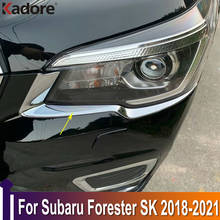 For Subaru Forester SK 2018 2019 2020 2021 Chrome Auto Front Head Light Lamp Cover Trim Headlight Eyebrow Strips Accessories 2024 - buy cheap