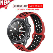 Esporte silicone relógio 20/22mm pulseira para amazfit bip samsung galaxy watch 3 41 45mm bandas para engrenagem s3 fronteira/clássico ativo 2024 - compre barato