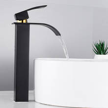 Grifos de un solo Mango para lavabo de baño, mezclador de agua fría y caliente, ancho de un solo orificio con caño, color negro 2024 - compra barato