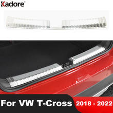 Для Volkswagen T-Cross 2018 2019 2020 внутренний стальной задний бампер, защита багажника, Накладка на порог, защитные накладки, аксессуары для отделки 2024 - купить недорого