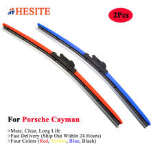 HESITE Car Wiper Blades For Porsche Cayman GTS GT4 AWD Convertible Coupe SUV Accessories 2006 2008 2015 Yellow Blue Black Wipers 2024 - buy cheap