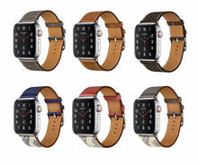 40mm 44mm pulseira para apple watch band se 6 5 4 42mm 38mm laço de couro genuíno para iwatch série 3 2 1 único tour correa 2024 - compre barato