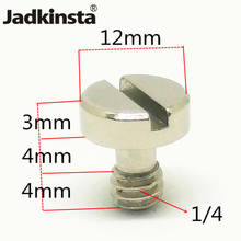 Jadkinsta-tornillo de conexión de cabeza plana para trípode de cámara, soporte de placa base de liberación rápida, monopié, 12mm, 1/4 o 3/8 2024 - compra barato