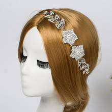 Coroa de cabelo com cristais e strass, coroa de cabelo para casamento, laço de cabelo, floral, para mulheres 2024 - compre barato