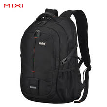 Mixi mochila de laptop 17.3 "masculina, bolsa para viagem e empresarial, mochila escolar para estudantes, com design ergonômico preto e cinza, 18 unidades 2024 - compre barato