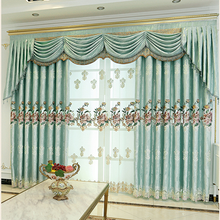 Cortinas de estilo europeo para sala de estar, cortina semisombra bordada de lujo, para comedor y dormitorio, producto terminado personalizado 2024 - compra barato