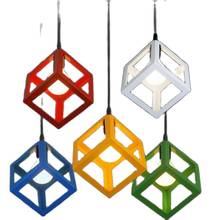 Colorful Iron Cone/Cube Drop Light Shop Show Window Restaurant Dining Bar Bed Room Metal Pendant Suspension Lamp 1501 2024 - buy cheap