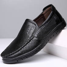Respirável sapatos de couro genuíno dos homens sandálias de verão close head sandálias de couro de negócios dos homens vestido sandália sapatos 2021 2024 - compre barato