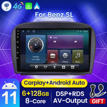 Central multimídia automotiva, 9 polegadas, ips, dsp, android 11, navegação gps, rádio, reprodutor multimídia para mercedes benz sl, r230, sl350, sl500, sl55, sl600, sl65, áudio, swc, entre 2001 e 2007 2024 - compre barato