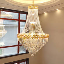 Duplex floor chandelier living room lamp simple villa headlight high jump layer modern luxury crystal staircase long chandelier 2024 - buy cheap