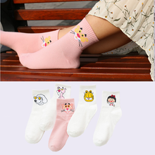 Calcetines tobilleros de algodón para mujer, medias coloridas de gato, estilo Harajuku, baratas, para invierno 2024 - compra barato