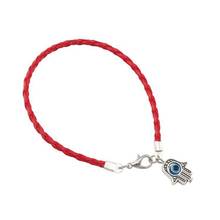 Hot Items ! 100Pcs Red Leatheroid Braided String Kabbalah  Eye Hamsa Hand Charms Bracelets 20cm A00502 2024 - buy cheap