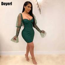 Club Party Sexy Dress Women Clothes Backless Sheer Mesh Long Sleeve Elegant Bodycon Dress Off Shoulder Mini Short Dress Vestidos 2024 - buy cheap