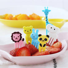 Lovely Animal Fruit Fork Mini Cartoon Snack Cake Dessert Food Fruit Toothpick Forks for Kids Bento Lunch Birthday Party Decor 2024 - buy cheap