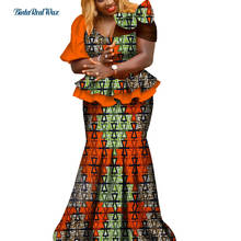 2 peças topo e saias conjuntos para mulher riche meia manga áfrica impressão tradicional africano festa de casamento roupas wy8051 2024 - compre barato