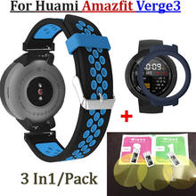 Protetores de tela filme para huami amazfit verge a1801 pulseira cinta com capa protetora para amazfit3 verge assista band 2024 - compre barato