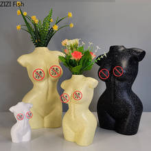 White Spots Texture Resin Vases Body Art Bust Statue Desk Decor Flower Insert Ornaments Crafts Vase Home Decoration Modern 2024 - buy cheap