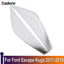 Cubierta cromada para faro delantero de coche, Ford Escape Kuga embellecedor de luz para 2017, 2018, 2019, ABS, accesorios de estilismo 2024 - compra barato