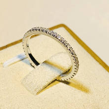 Высокое качество 925 Серебряное кольцо круглые кольца на пальцы прозрачный CZ стекируемые обручальные кольца для женщин, подарок, изящное ювелирное изделие, дропшиппинг R002 2024 - купить недорого