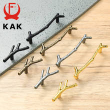 KAK Fashion Tree Branch Furniture Handle 96mm 128mm Black Silver Bronze Kitchen Cabinet Handles Drawer Knobs Door Pulls Hardware 2024 - купить недорого