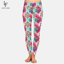 LETSFIND-Leggings con estampado Digital de loto dibujado a mano para mujer, Leggings de cintura alta, elásticos, de Fitness, talla grande 2024 - compra barato