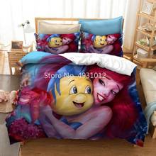 Juego de cama con estampado de pez payaso para niños y niñas, ropa de cama de la princesa sirena del océano, edredón de lino, funda de almohada, regalo para adultos y niños 2024 - compra barato