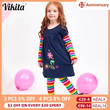 Vikita calça legging infantil para meninas, calças compridas de desenhos animados para bebês, meninas, arco-íris, unicórnio f5508, mix de cores 2024 - compre barato
