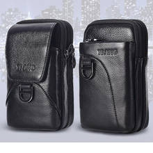 Men's Waist Bag Genuine Leather Fashion Cell Mobile Phone Case  Bag Fashion Men Belt Hook Pack Fanny  Pouch 2024 - buy cheap