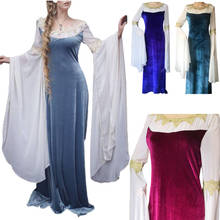 Arwen elfos vestido elfo princesa galadriel traje adulto feminino vitoriano cosplay vestido de casamento medieval fluindo mangas vestido 2024 - compre barato
