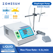 Мембранный насос ZONESUN, полуавтоматический наполнитель для бутылок, сок, вода, напитки, масло, флакон для духов, жидкая разливочная машина 2024 - купить недорого