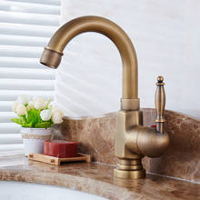 Antique Brass Kitchen Faucet Hot & Cold Mixer Tap Bronze Finish Brass Basin Solid Brass Faucet Single Handle Single Hole Faucet 2024 - buy cheap