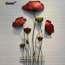 Mural de pared colgante creativo, colgante de flor de hierro sólido, adhesivo 3D moderno para sala de estar, decoración de pared, adornos para pasillo y porche 2024 - compra barato