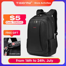 Tigernu mochila anti-roubo de nylon 27l masculina, mochila de laptop de 15.6 polegadas fashion para viagem mochila para laptop 2024 - compre barato