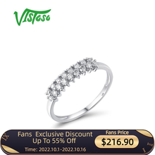Vistoso genuíno 14k 585 anel de ouro branco para as mulheres espumante diamante elegante promessa noivado aniversário presente jóias finas 2024 - compre barato